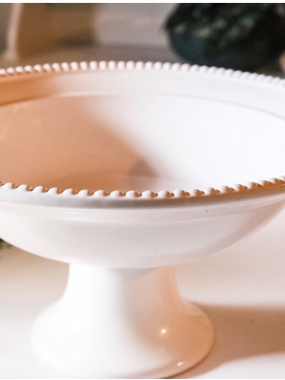 Bella Lux White Ceramic Pedestal Serving Bowl